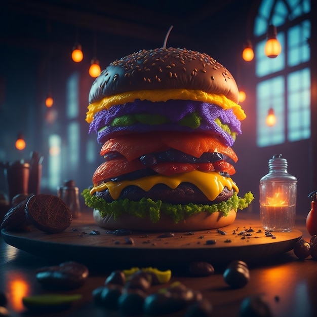 Eine ultradetaillierte Hamburger-Produktfotografie