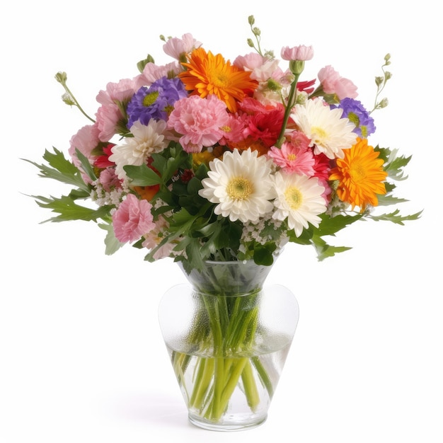 Eine Vase mit Blumen mit dem Wort „Frühling“ darauf