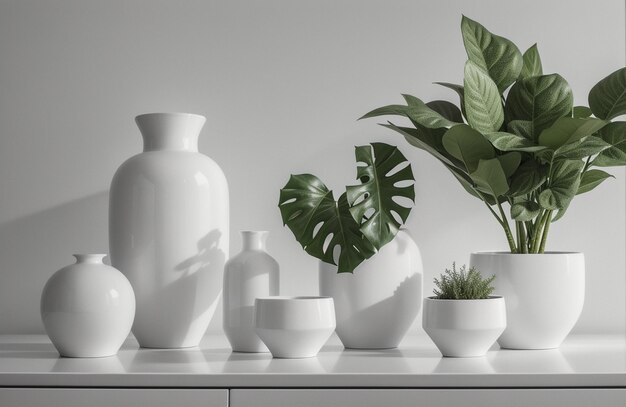 Eine Vase mit einer Pflanze, die auf einem Tisch sitzt, Pflanzen in einer Glasvase, die von ai erzeugt wird