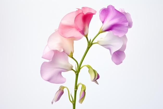 eine Vase mit einer rosa und lila Blume darin