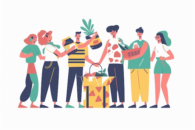 Eine Vektorillustration der Gemeindepflege