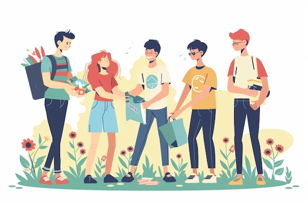 Eine Vektorillustration der Gemeindepflege
