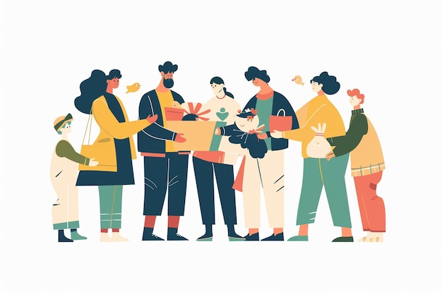 Eine Vektorillustration der Gemeindepflege