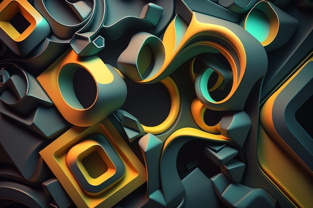 Eine Verschmelzung von Kreativität und Modernität Mehrfarbige Linien und Formen auf einem abstrakten Hintergrund Ai-Gen