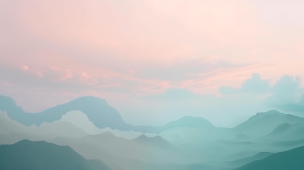 Eine verträumte Pastellpalettenfarbe erweckt ein Gefühl von Ruhe und Gelassenheit im glatten abstrakten Hintergrund des Nebels Generative KI