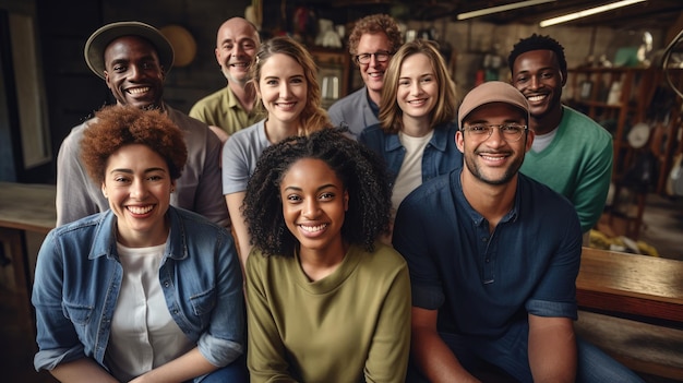 Eine vielfältige Gruppe von Menschen, die gemeinnützige Arbeit und Freiwilligenarbeit leisten und die Bemühungen der Basis zur Lösung sozialer Probleme und zur Förderung der Gleichstellung widerspiegeln