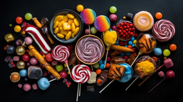 Eine Vielzahl von Süßigkeiten auf einem Tisch