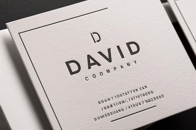 Eine Visitenkarte für eine Firma namens David Company