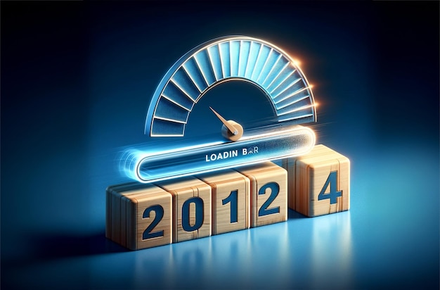 Eine visuelle Darstellung eines Neujahrs-Countdowns für 2024