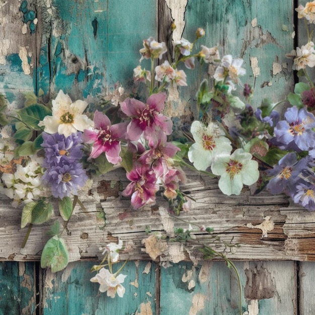 Eine Wand mit Blumen darauf