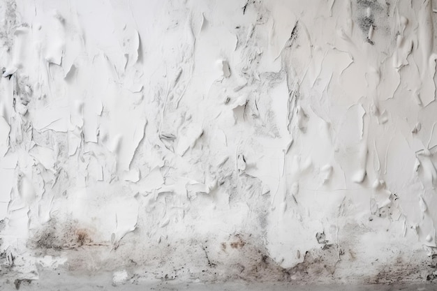 Eine Wand mit schmutziger Farbe und eine weiße Wand