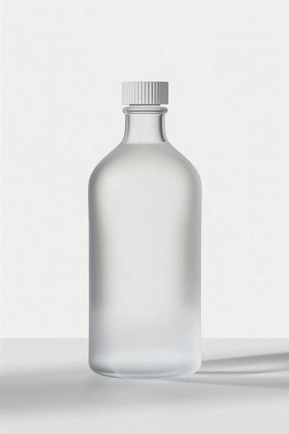 Foto eine wasserflasche sitzt auf einem tisch