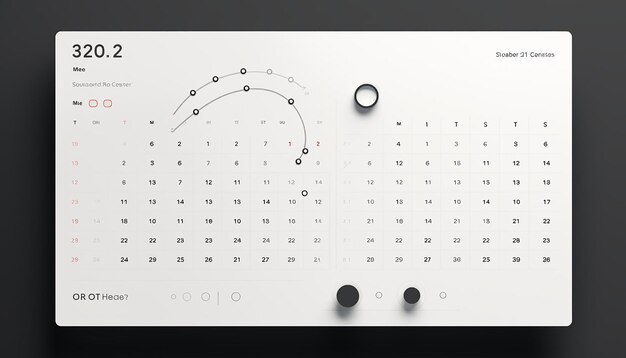 Foto eine website im zusammenhang mit einem kalender, auf der benutzer termine mit einem minimalistischen design anzeigen können