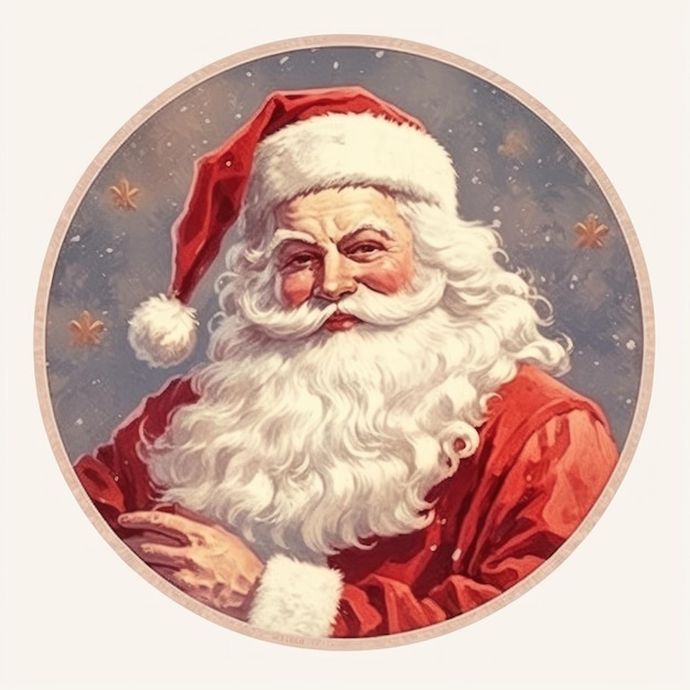 eine Weihnachtskarte mit einem Weihnachtsmann darauf.