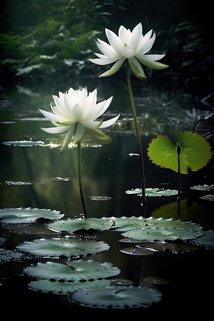 eine weiße Blume in einem Teich