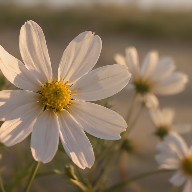 eine weiße Blume mit einem gelben Mittelpunkt, auf dem die Zahl 3 steht