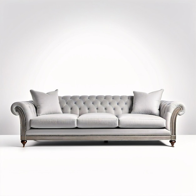 eine weiße Couch mit einer hellgrauen Oberfläche