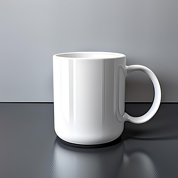 Eine weiße Kaffeetasse mit dem Wort Kaffee darauf