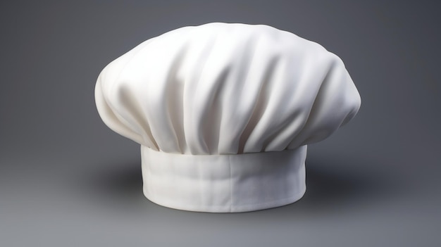 Eine weiße Kochmütze auf grauem Hintergrund