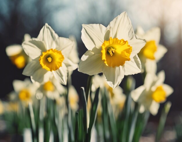 Foto eine weiße narzissblüte