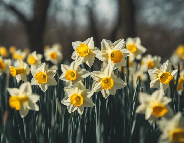 Foto eine weiße narzissblüte