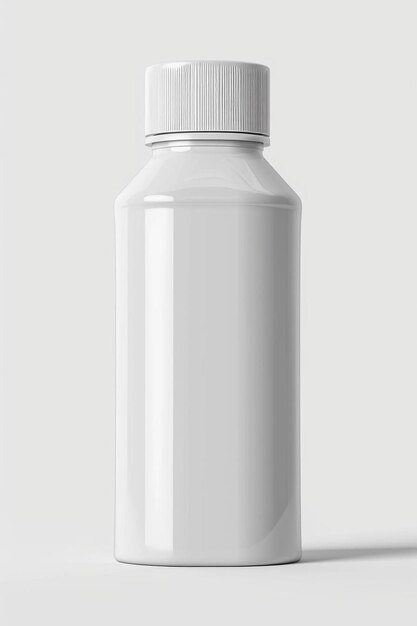 eine weiße Plastikflasche mit weißem Verschluss