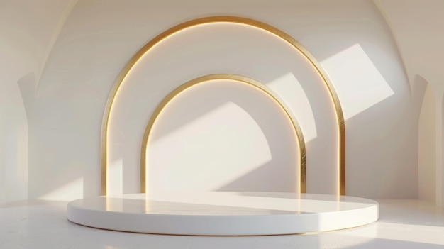 eine weiße Schachtel mit einem Holzrahmen und einem runden Design an der Spitze