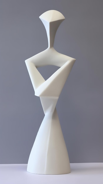 Eine weiße Skulptur, die auf einem Tisch sitzt und ein generatives KI-Bild erzeugt