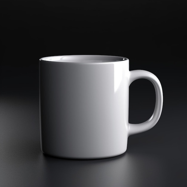 Eine weiße Tasse mit dem Wort Kaffee darauf