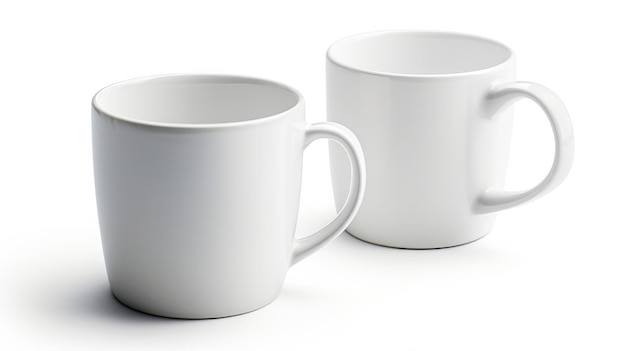 Eine weiße Tasse mit einem Henkel, auf dem „Kaffee“ steht
