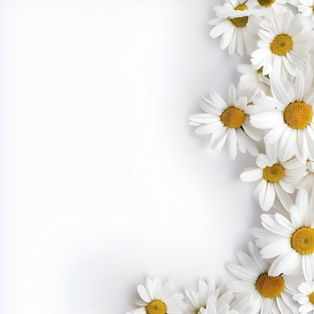Eine weiße und gelbe Gänseblümchen auf einem weißen Hintergrund.