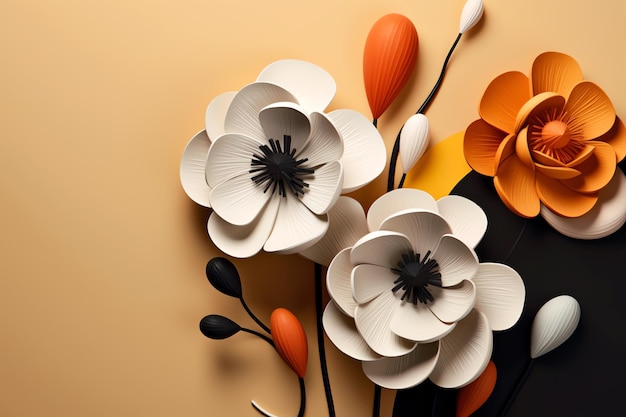 Eine weiße und orangefarbene Blume