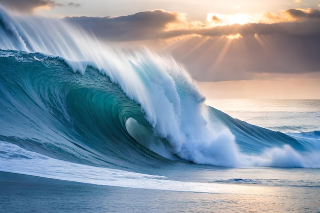 Eine Welle, auf der das Wort Ozean steht