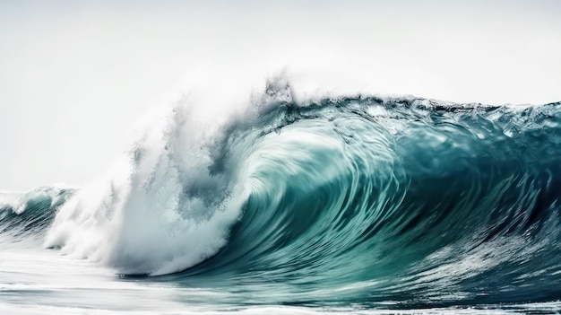 Foto eine welle ist dabei, in den ozean zu stürzen.