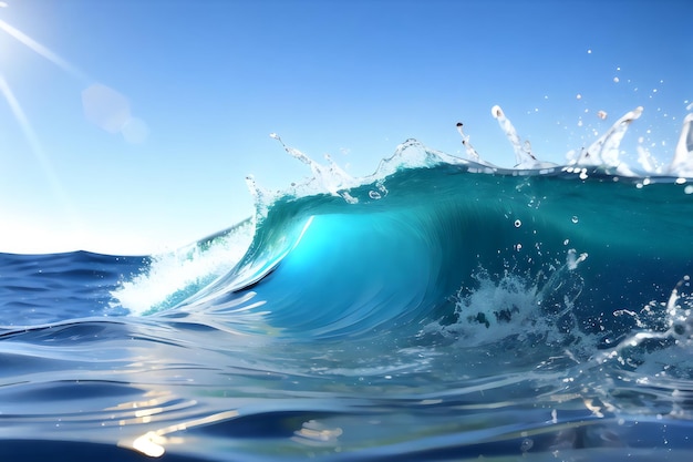 Eine Welle stürzt gleich ins Wasser.