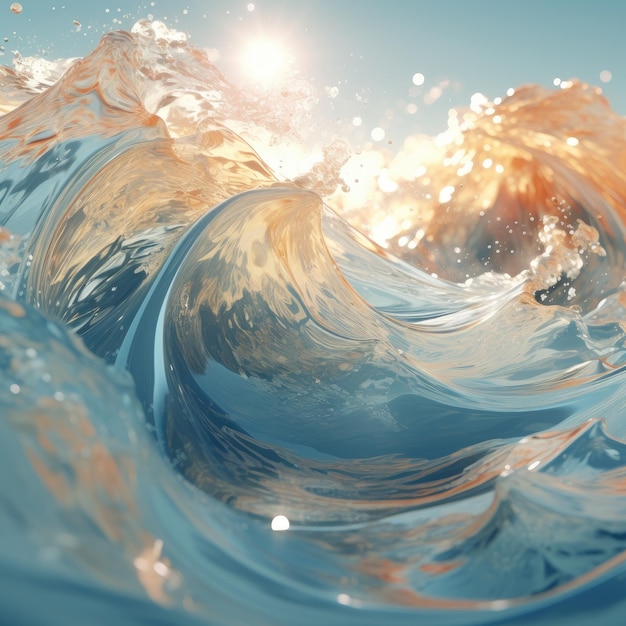Eine Welle, Wasser und Licht