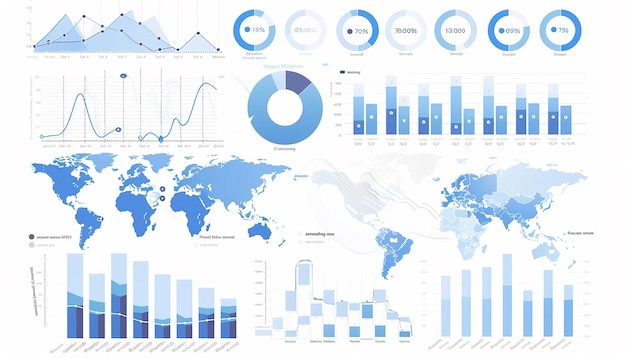 eine Weltkarte mit einem Diagramm, das die Daten der Welt anzeigt