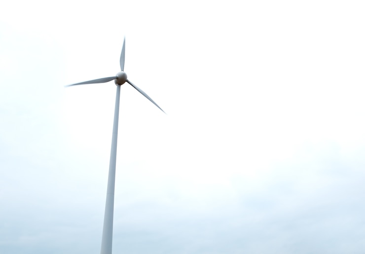 Foto eine windkraftanlage.
