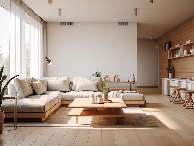 Eine Wohnung in scharfem Weiß, ergänzt durch geschmackvolle Möbel