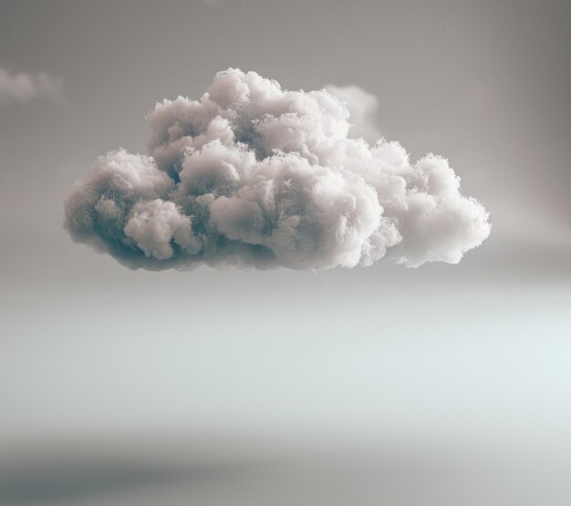 Foto eine wolke, die in der luft auf einem weißen hintergrund isoliert ist