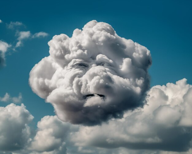 Foto eine wolke mit einem gesicht in der mitte