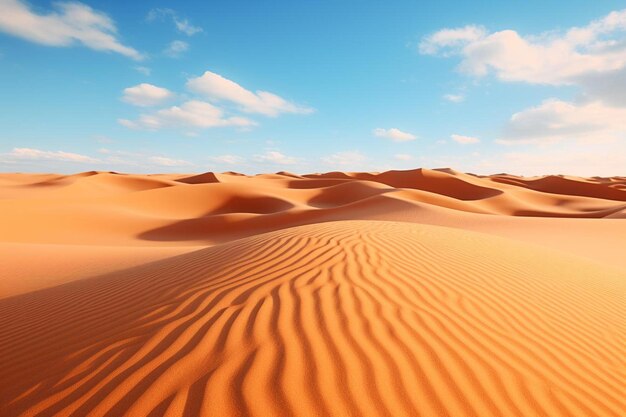 eine Wüste mit Sanddünen und blauem Himmel