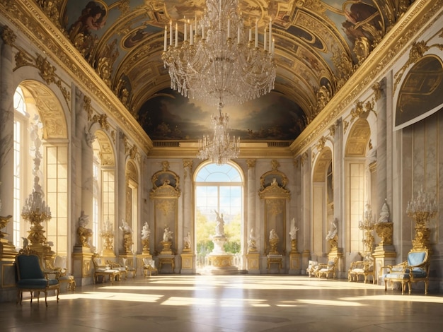 Eine wunderschöne Illustration des Schlosses von Versailles