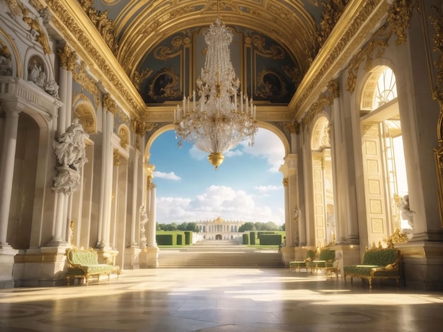 Eine wunderschöne Illustration des Schlosses von Versailles