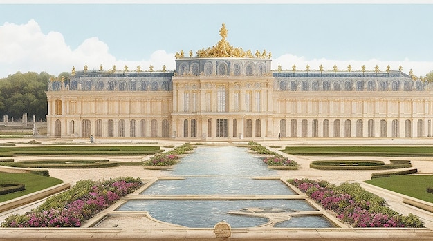 Foto eine wunderschöne illustration des schlosses von versailles