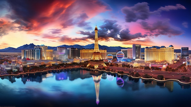 Eine wunderschöne Panorama-Ansicht von Las Vegas City