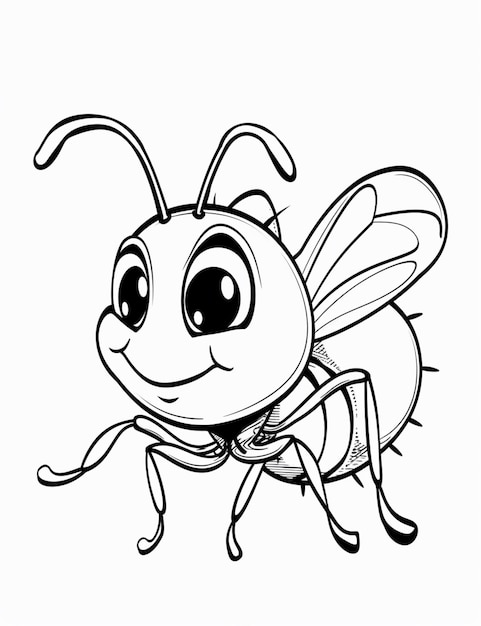 Foto eine zeichentrickbiene mit einem großen lächeln auf dem gesicht
