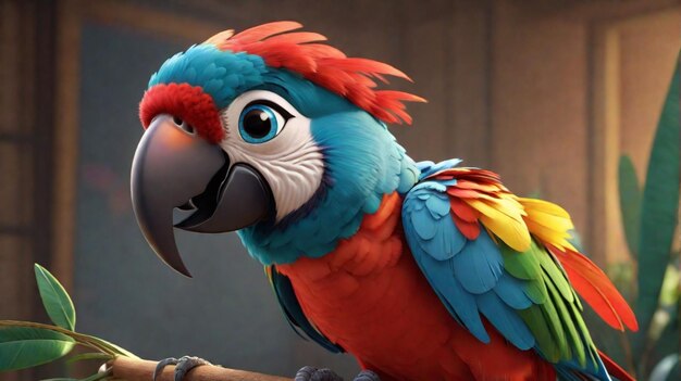 Eine Zeichentrickfigur aus Papageien