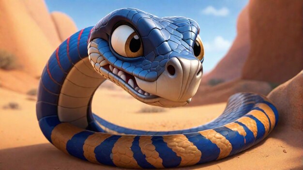 Eine Zeichentrickfigur mit einer Drachen-Schlange