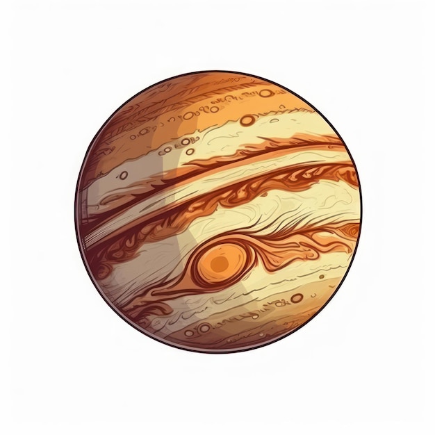 Eine Zeichentrickillustration des Planeten Jupiter